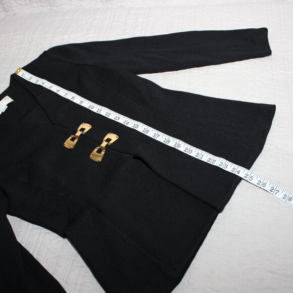 St. John Collection Womens Zip Santana Knit Sweater Jacket Blazer Black Size 6 - Picture 8 of 9